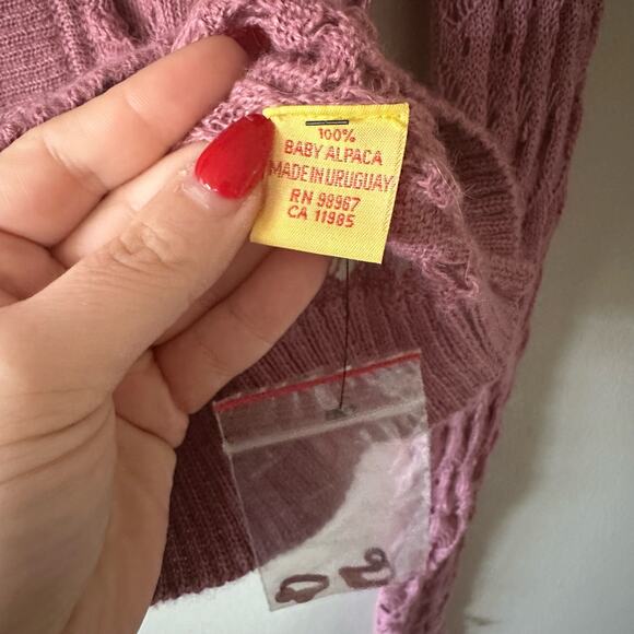 Catherine Malandrino Alpaca Purple Open Knit Sweater Size P NEW WITH TAGS - Picture 5 of 8